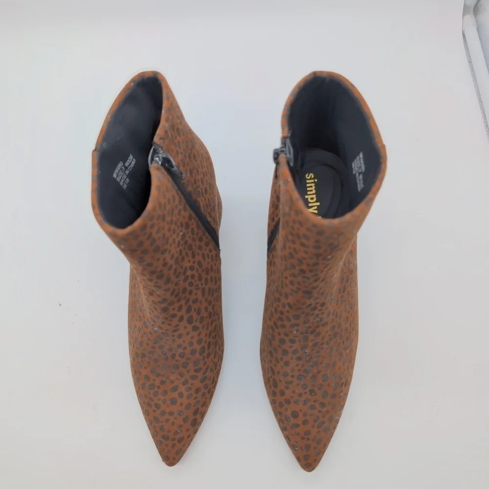 Leopard Print Ankle Boots Sz 7 Simply Be WW090